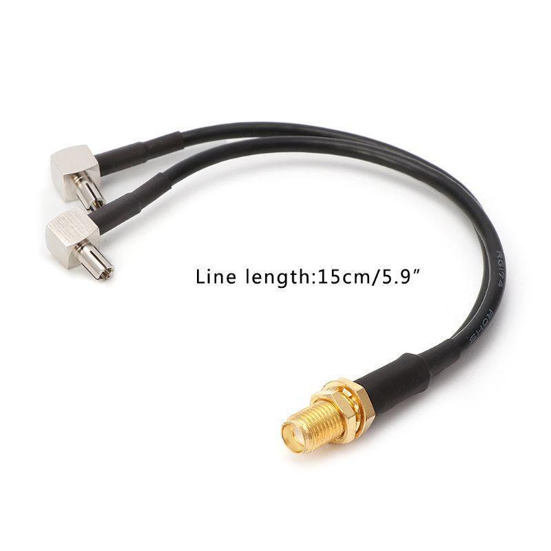 Y Type SMA Female To 2 x TS9 Male Plug Splitter Combined Pigtail Cable RG174