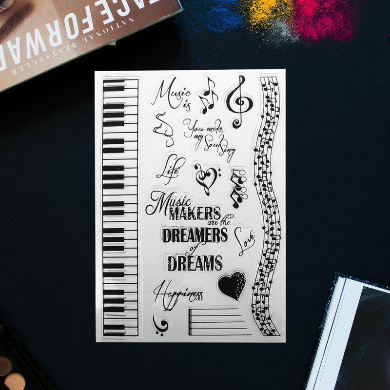 Music Dreams Silicone Clear Stamp Musical Note Piano Transparent Seal Stamp