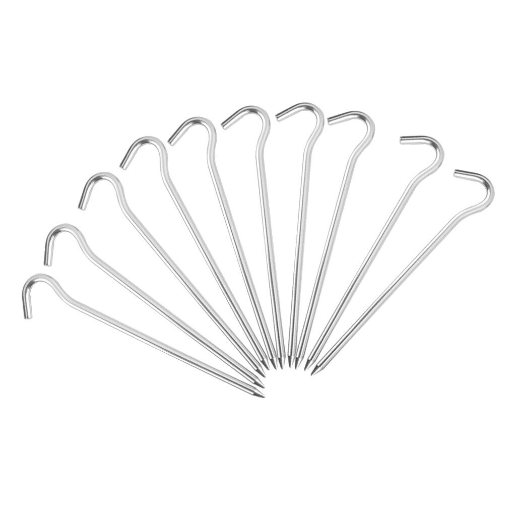 10Pcs Aluminium   Peg Nail Stake Hook Outdoor Camping Tarp