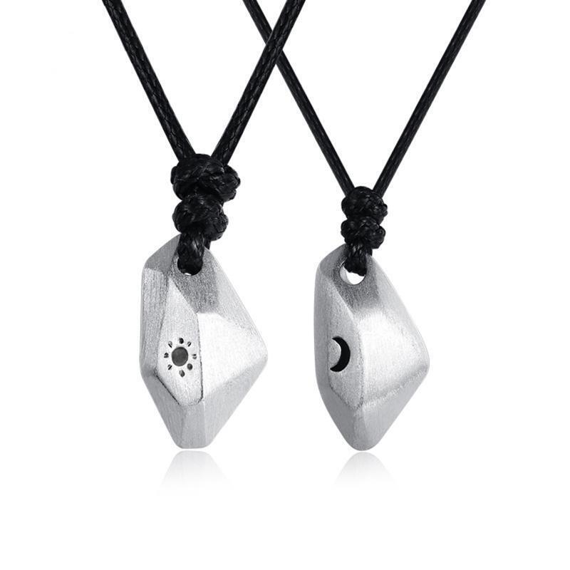 Wishing Stone Couple Necklace Men Women Simple Fashion Iron-absorbing Stone Gift