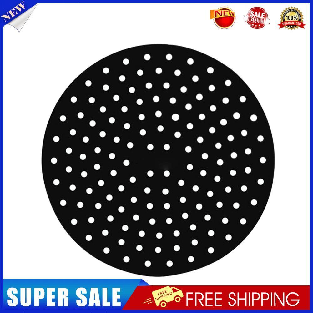 Air Fryer Liner Pad Silicone Baking Anti Slip Steamers Mats (Black 9in)