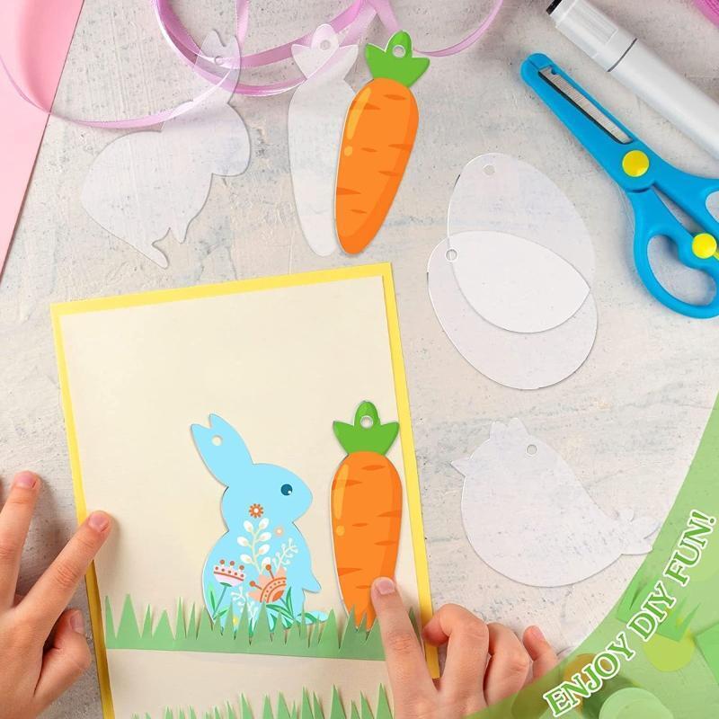 Acrylic Easter Ornament 48pcs/set Unfinished Blank Hanging Tree Ornaments