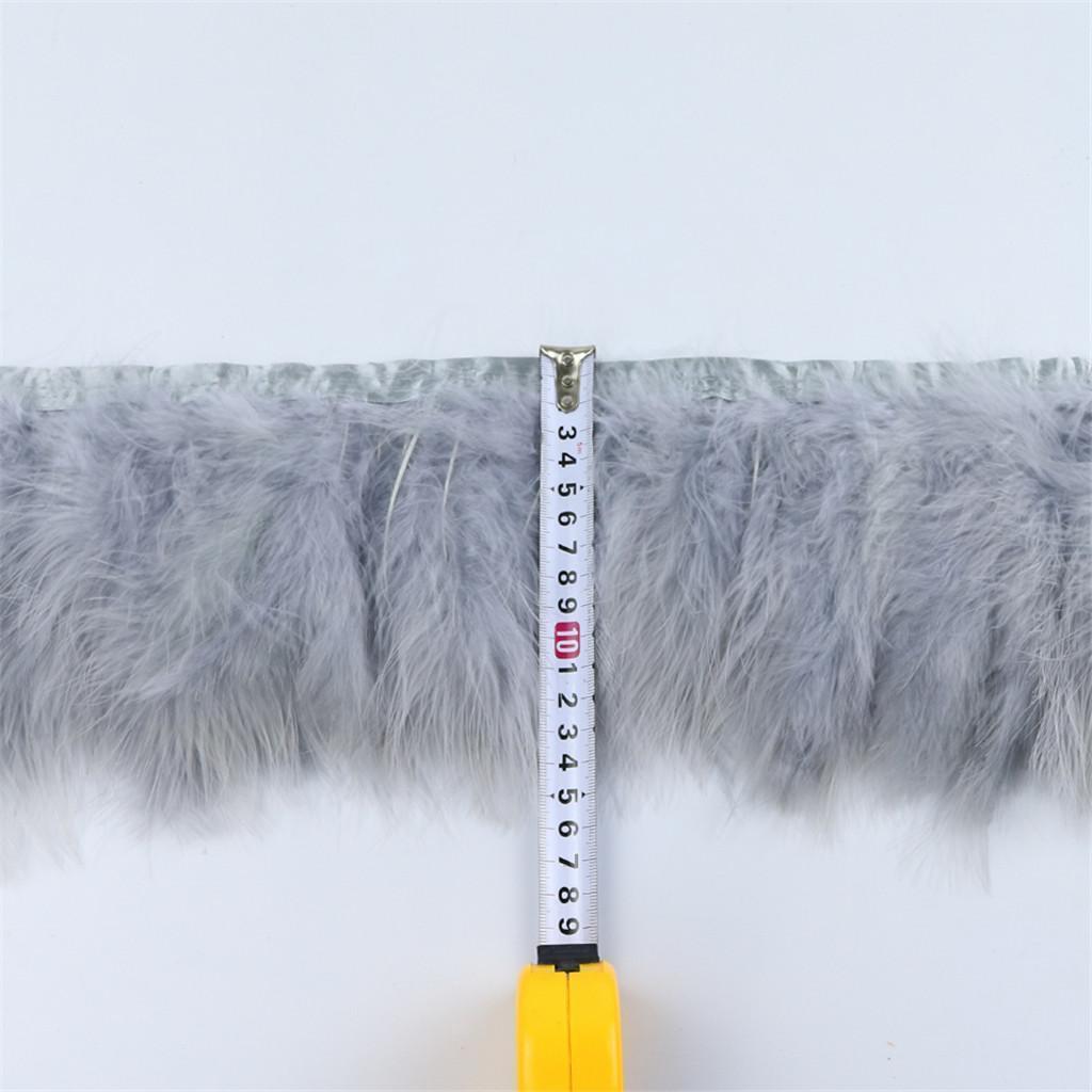 2m Turkey Feather Fringe Trims Lace Ribbon Sewing Decoration gray 2PCS