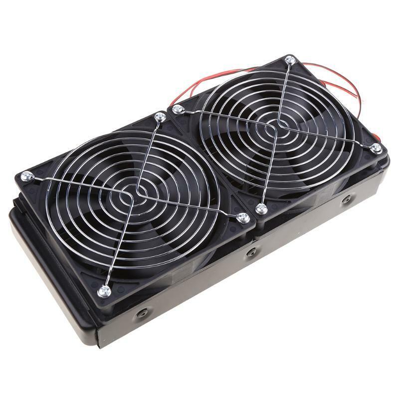 G1/4 240mm Computer Desktop Water Cooling 2 Fans Radiator Aluminum Thick 60mm