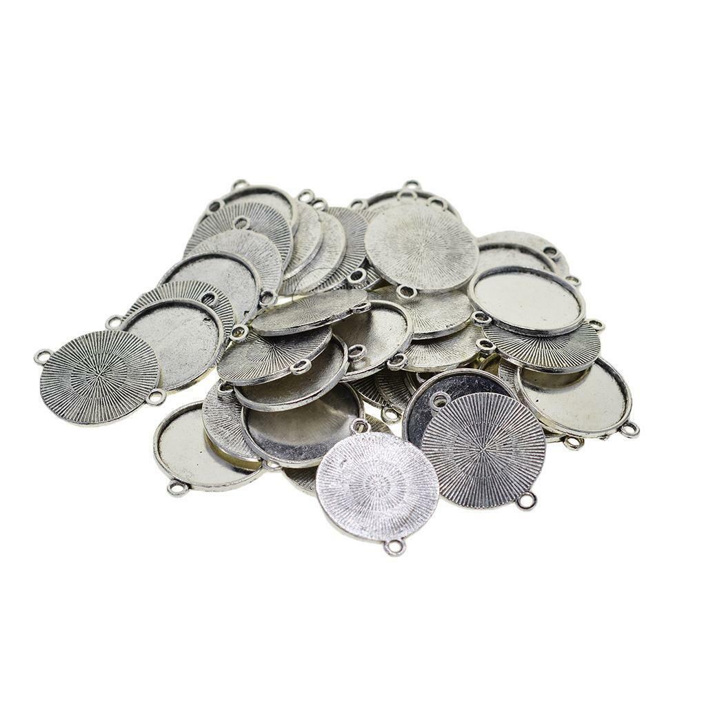 100 Pieces Blank Plain Bezel Fit 18mm 20mm Cabochon Trays Pendant Crafting