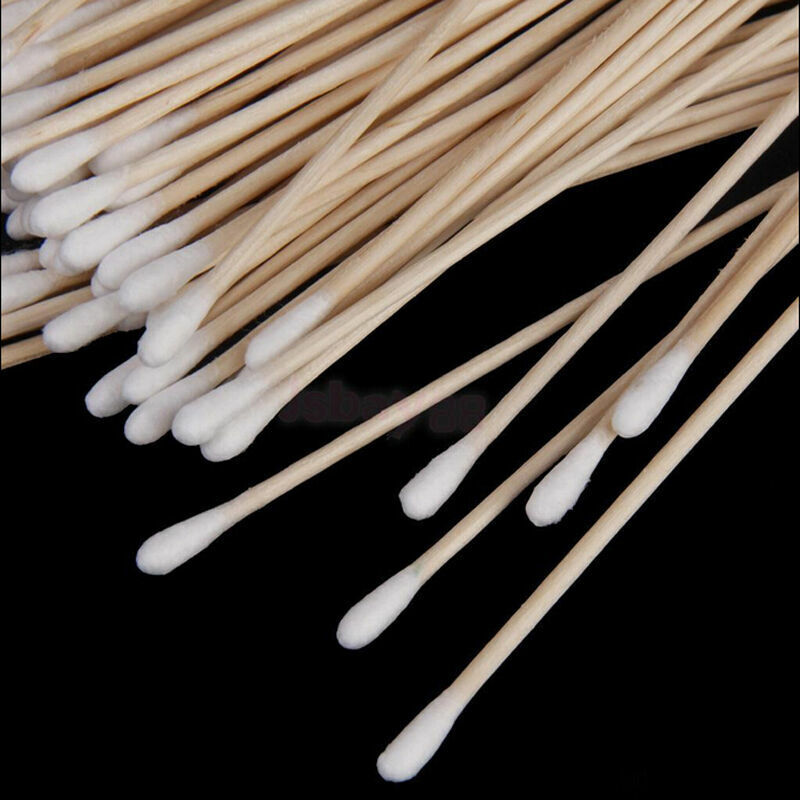 100Pcs Medical Swabs 6'' Long Wood Handle Sturdy Cotton Applicator Swab Q-tip