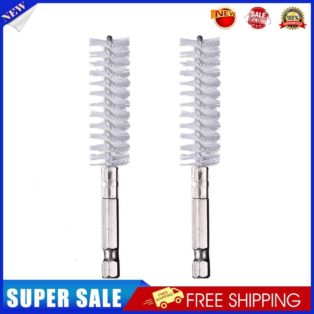 2pcs/Set Universal Impact Drivers Pipe Cleaning Nylon Brushes w/ Hex Shank