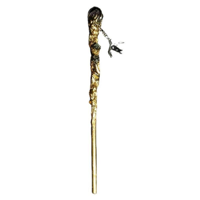 Metal Magic Crystal Wand  Amethyst Fantasy Costume Prop Role Play Accessory
