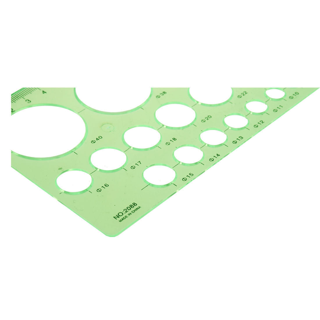 Green Plastic Students Rectangle Shape Drawing Circle Template Ruler SH
