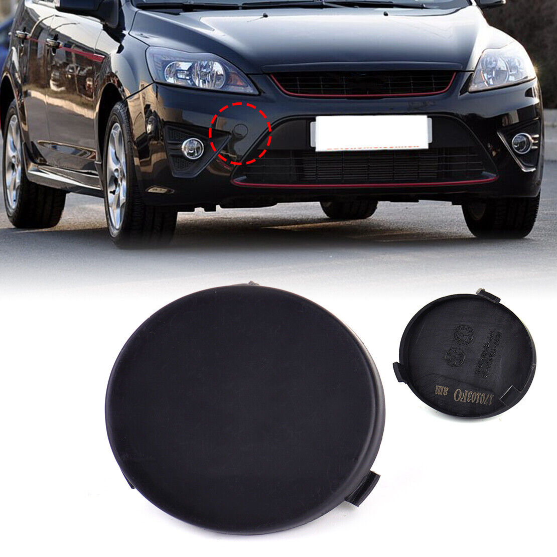 Front Bumper Tow Hook Cover Cap 8M51-17A989-AB fit for Ford Focus II 2009-11 Li