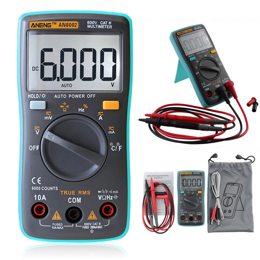ANENG Digital Multimeter 6000Counts Backlight AC/DC Ohm Ammeter Temperature