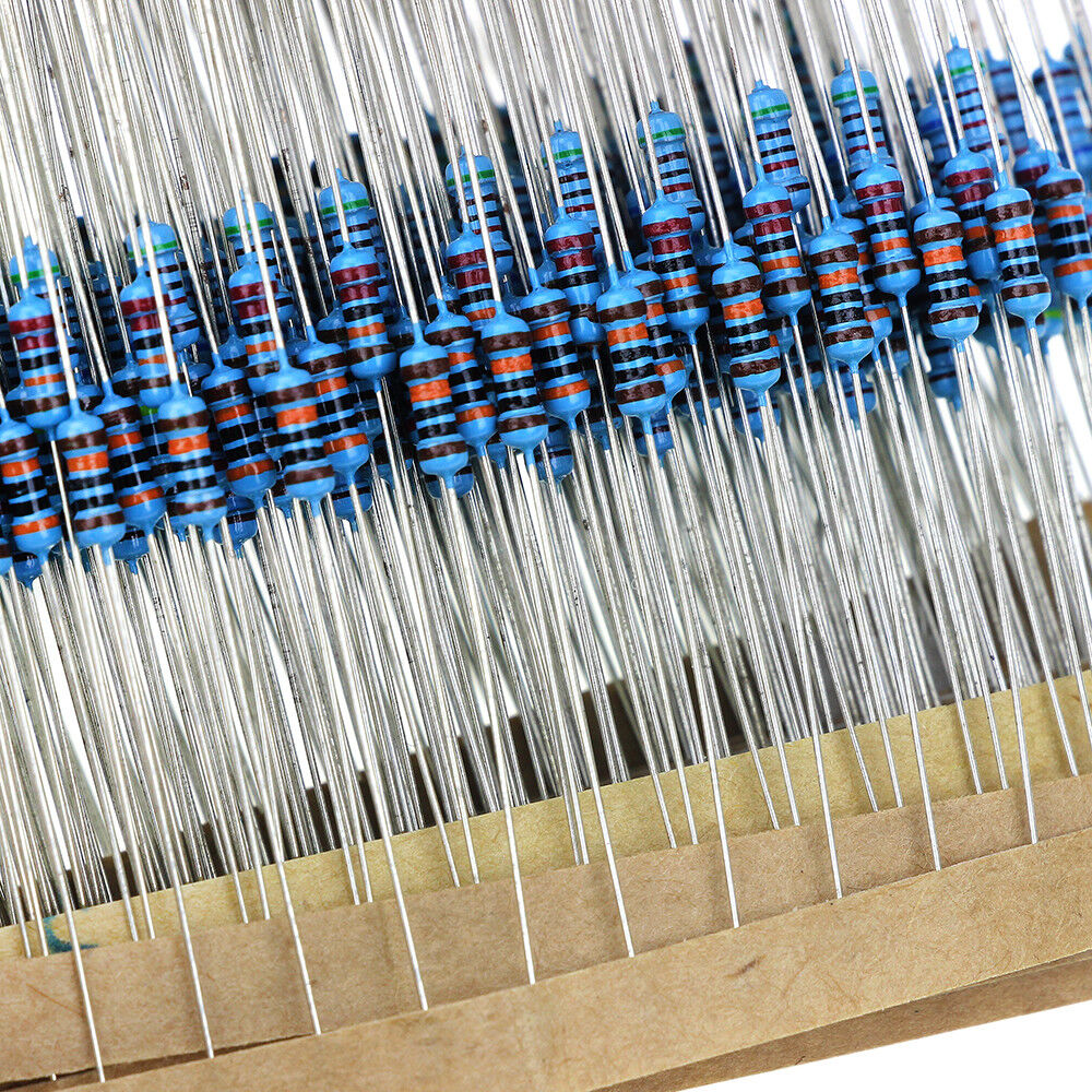 600Pcs 30 Values 1/4W 1% Resistor Kit 10  1M Ohm Metal Film Resistor Assortment