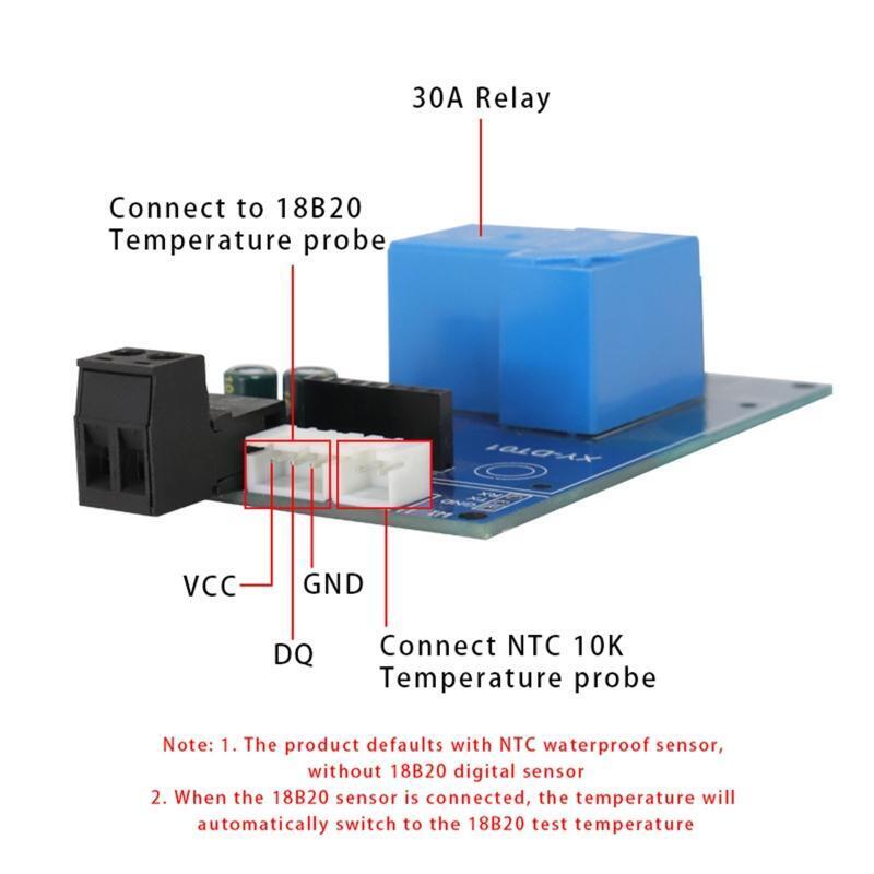 Rail Type Digital Temperature Controller Thermostat Controller 220V 30A 35mm