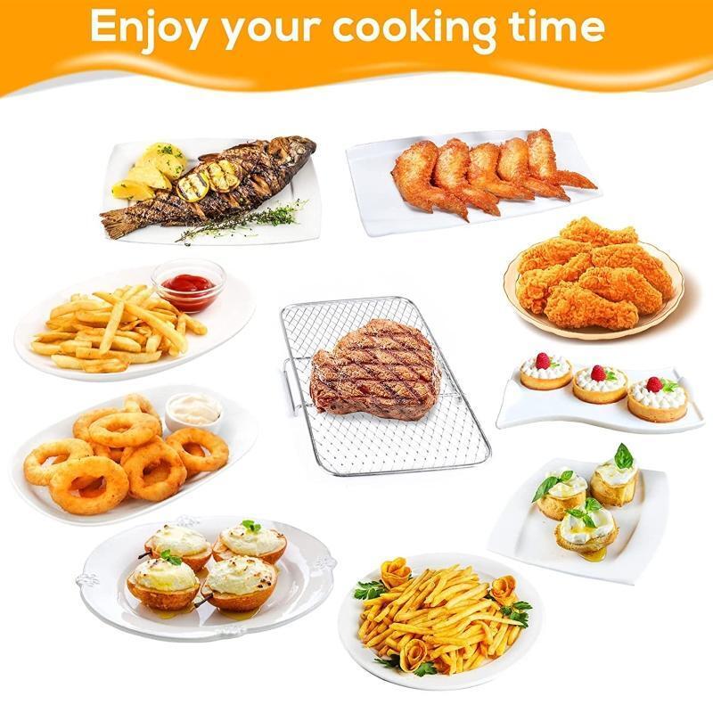 Three-tier Grill Steaming Rack Food Safe Stainless Steel Material Air Fryer Tool