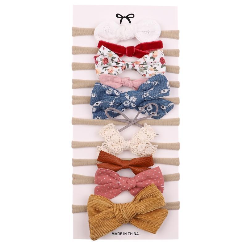Floral Bowknot Hairband Velvet Bowknot Headband Baby Girl Toddler Headbands