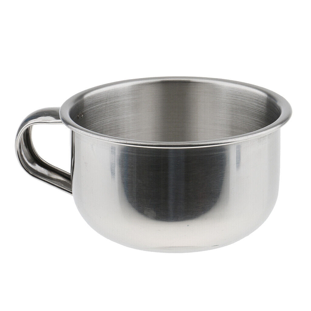 Stainless Steel Men's Shaving Mug Bowl Men Barber Beard  Cup for Brush
