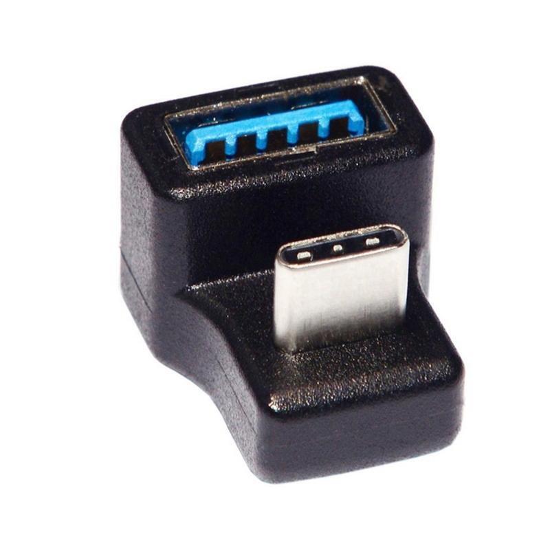 Mini USB Female to USB OTG Adapter USB3.0 to USB-C OTG Converter 180° Elbow