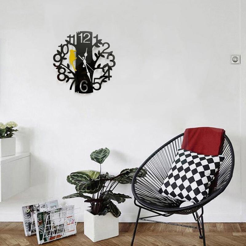 Hollow Tree Wall Clock Home Living Room Coffee Shop Chic Bar Decor Ornament Gift