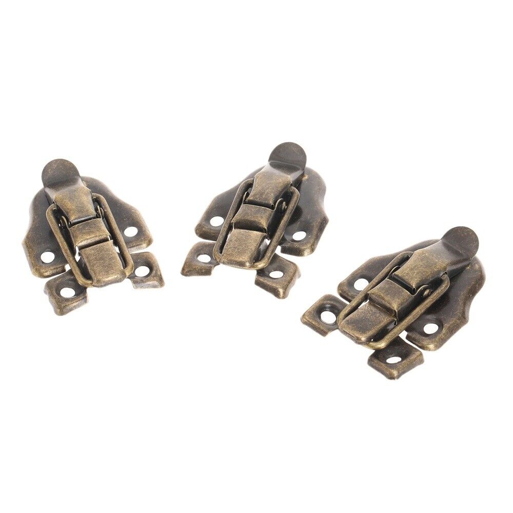 Durable 4pcs Bronze Chest Suitcase Jewelry Box Hasp Lock Latch Catch Clamp Clip