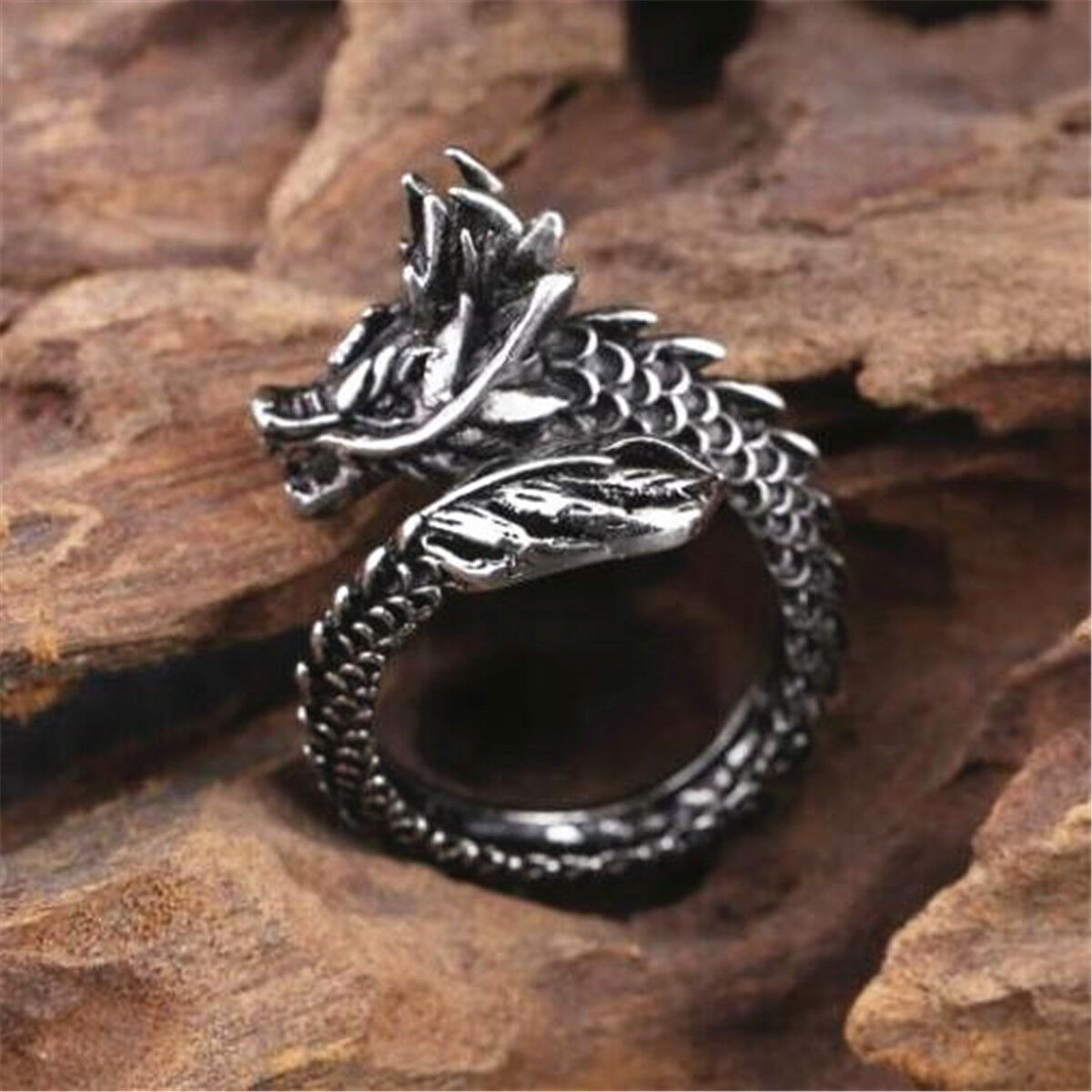 Adjustable Alloy Fashion Open The Dragon Ring for Men Finger Rings