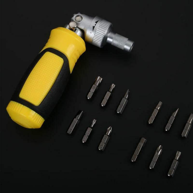 Portable Screwdriver Set Multi-bit Screwdriver 180° Magnetic Ratchet Screwdriver
