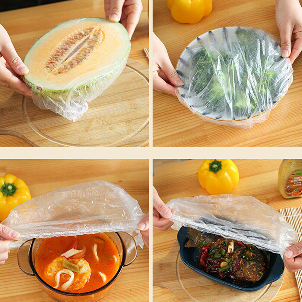 100pcs Cling Film Food Grade Disposable Fruit Thick Elastic Cling Film Bag