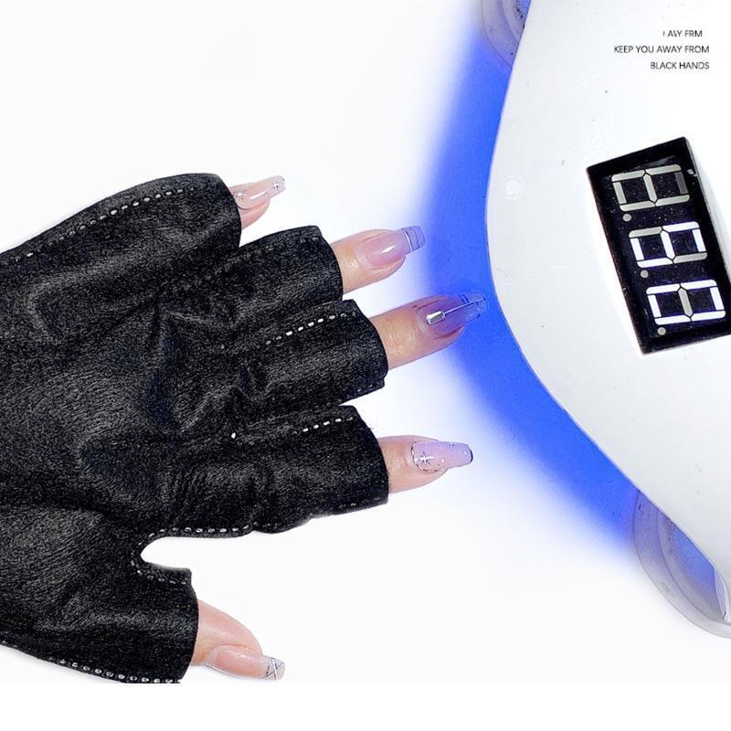 Fingerless Anti UV Radiation Protection Glove Gel Manicure Glove Nail Dryer Tool