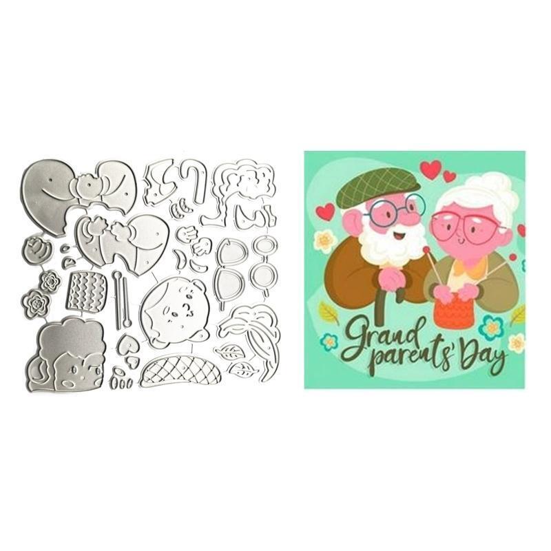 Grandparents Metal Cutting Dies Photo Album Family Together Party Diary