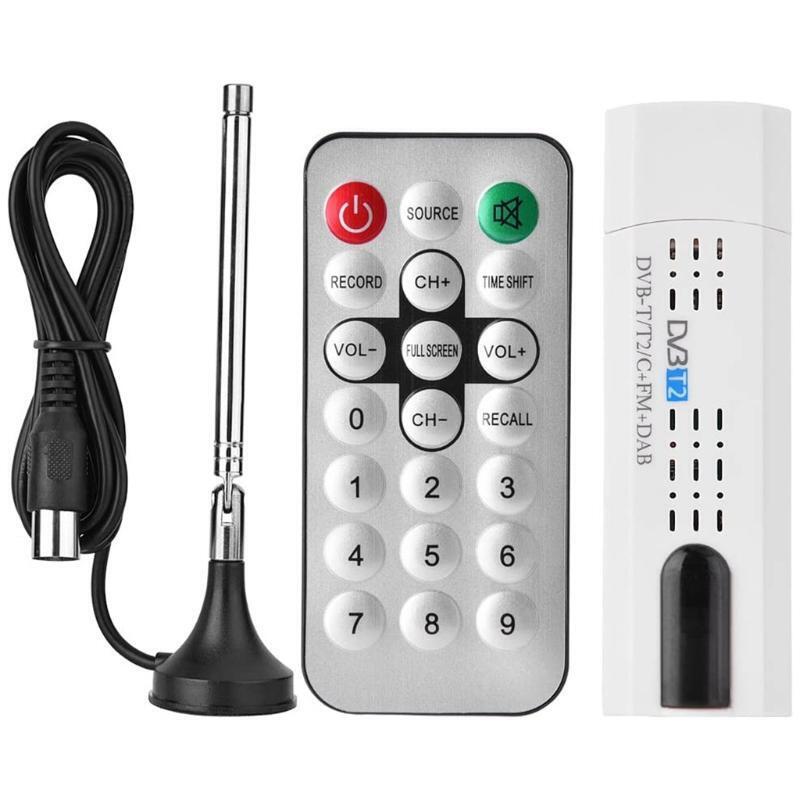Digital Satellite DVB T2 USB TV Stick Tuner with antenna Remote H D USB TV Stick