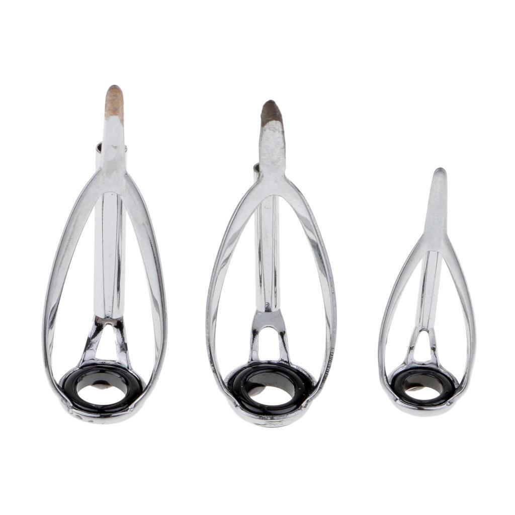 Set of 5 Fishing Rod Guides  Eye Ring DIY Rod Repair Kits Mixed Sizes