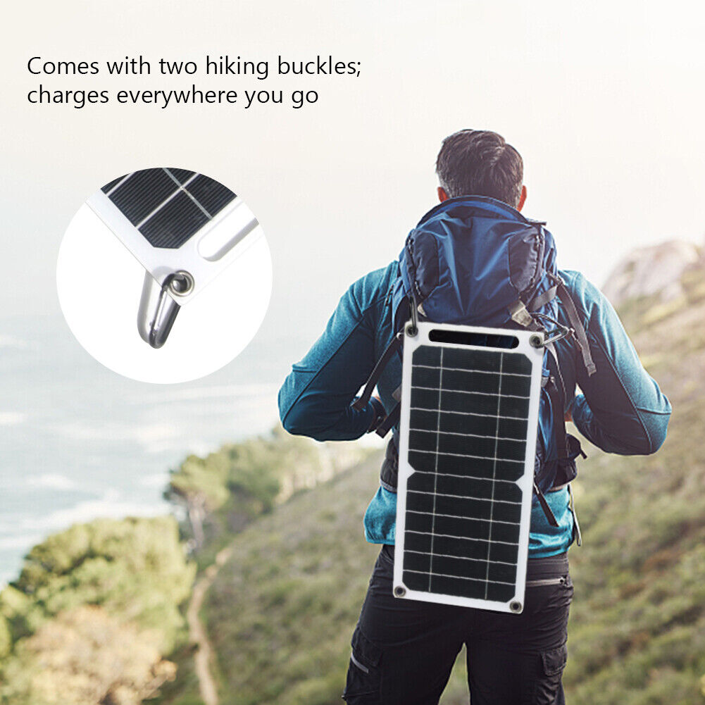 USB Solar Panel Outdoor 6W 5V Travel Solar Charger Generator Power Bank