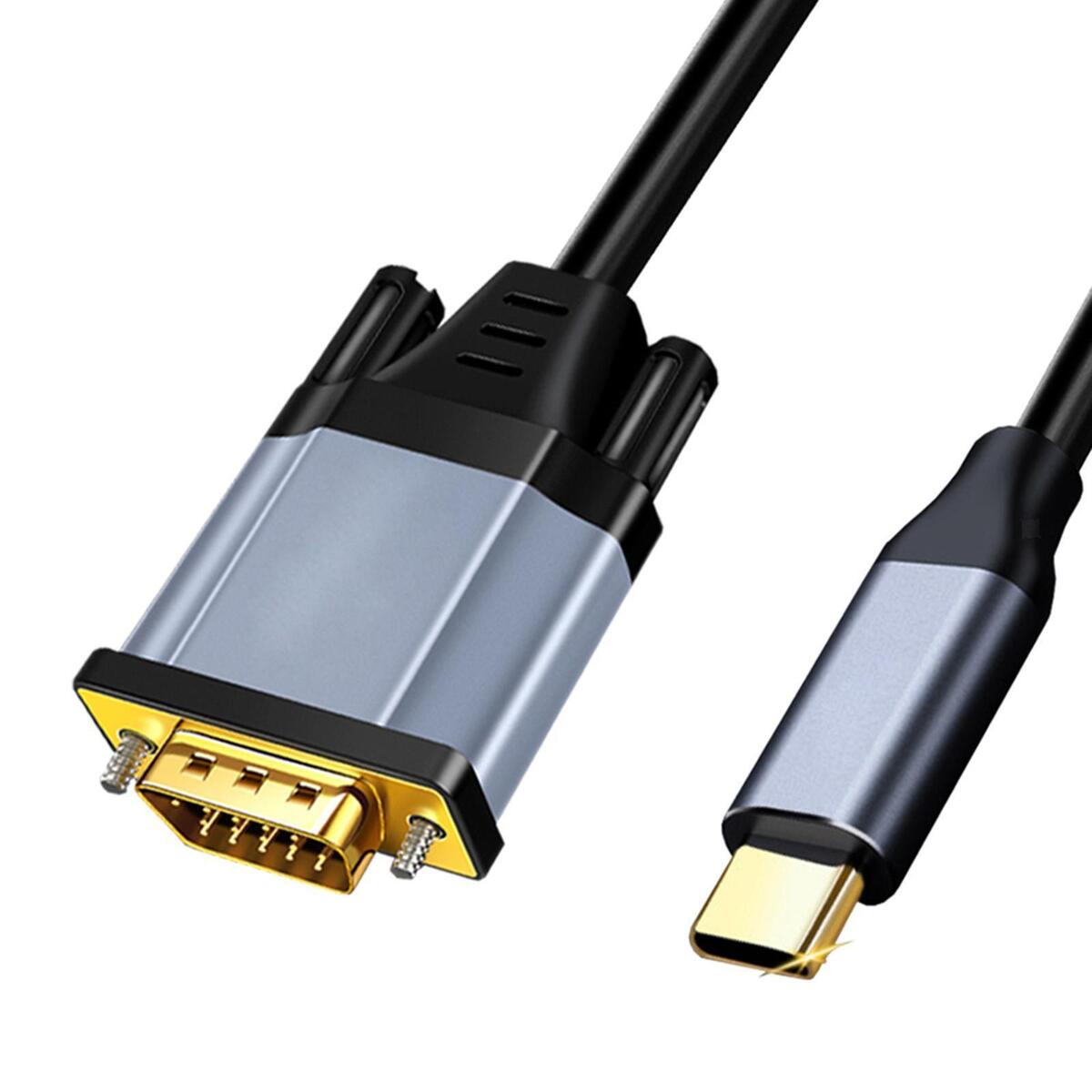 USB3.1 Type C to VGA Adapter Cable 1.8M Plug and Play Durable Professional for
