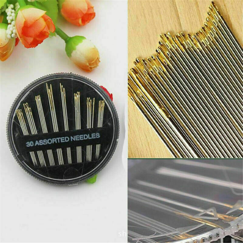 30Pcs/set Craft Quilt Sew Case Assorted Hand Sewing Needles Embroidery Mending