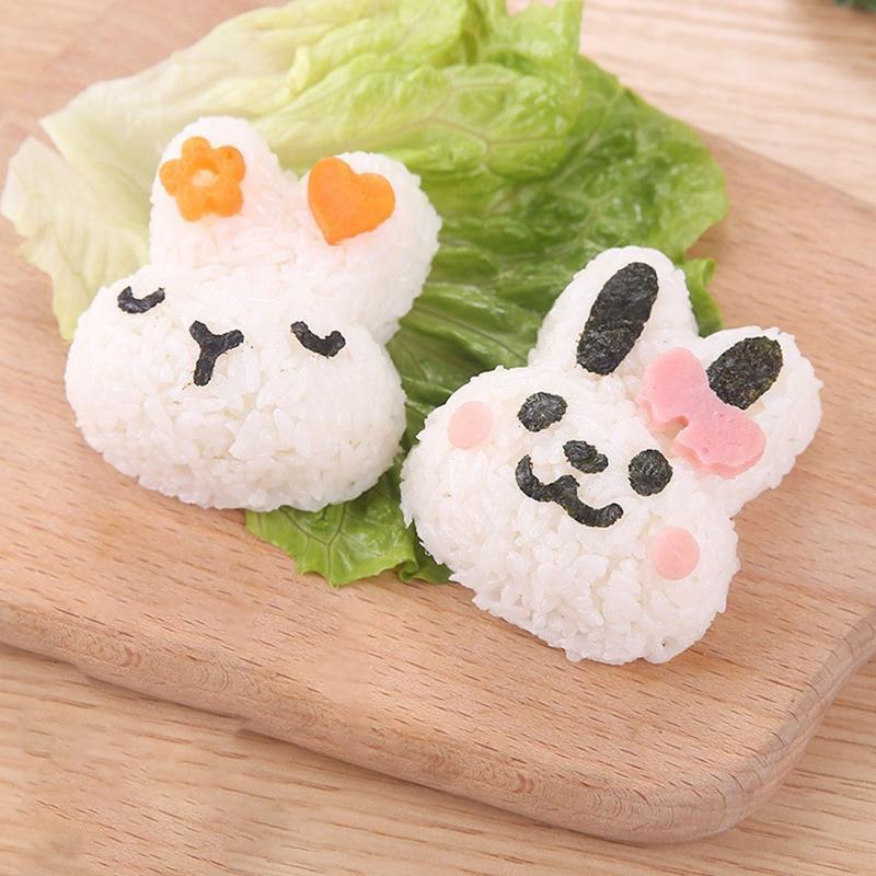 Animal Bunny Shape Sushi Mold Press Rice Ball Making Reusable Easy to Operation