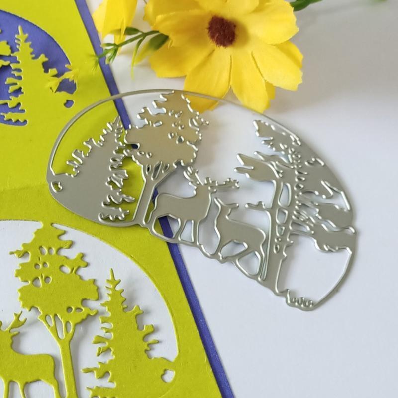 Forest Deer Metal Cutting Die Stencil Christmas Die Cuts Embossing Template