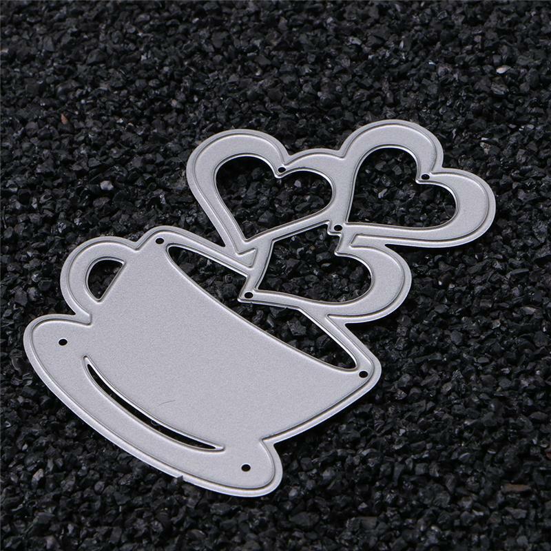 Heart Coffee Cutting Dies Stencils Scrapbook Album Paper Card Embossing Craft