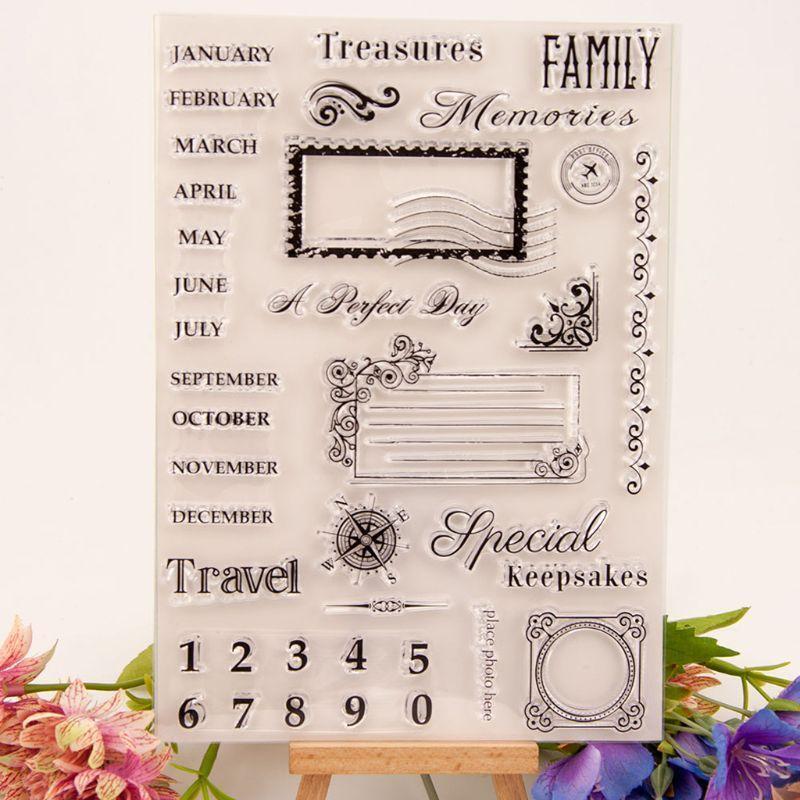 Travel Compass Silicone Clear Seal Stamp DIY Scrapbooking Embossing Photo Album