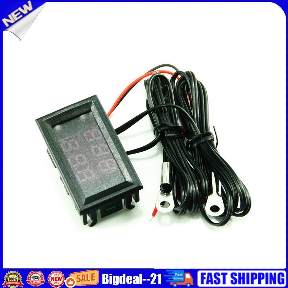 DC4-28V High-precision Dual-display Digital Car Thermometer NTC Metal Probe