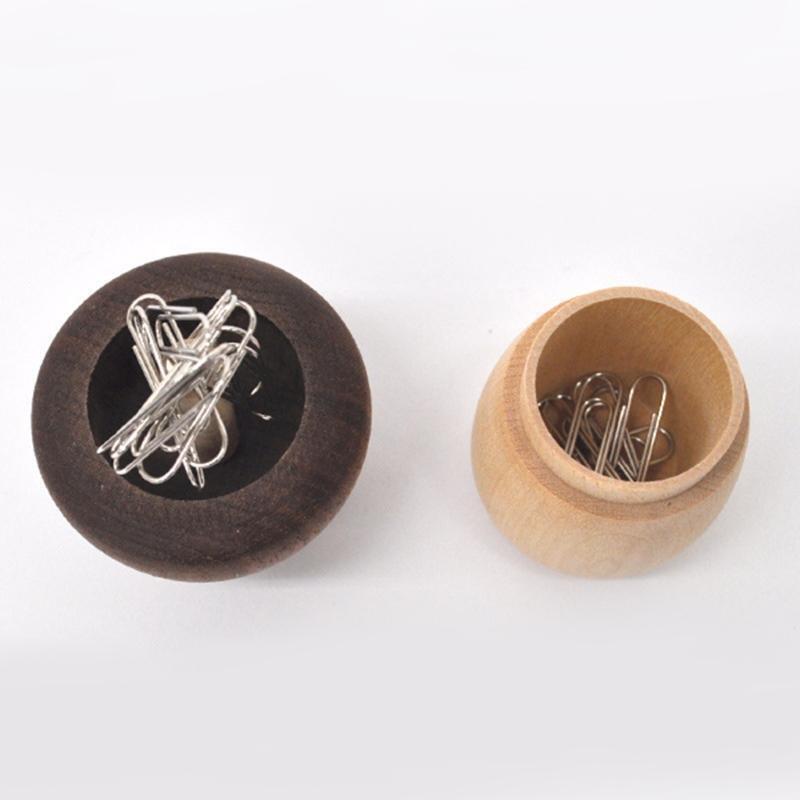 Cartoon Magnetic Paper Clip Dispenser Desk Organizer Holder Widen Openning Top