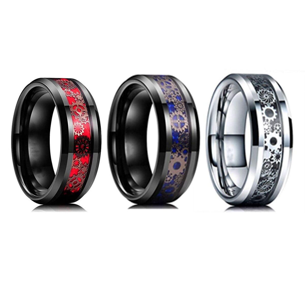 Single Fashion Men And Women's Universal Stainless Steel Gear Shape Ring
