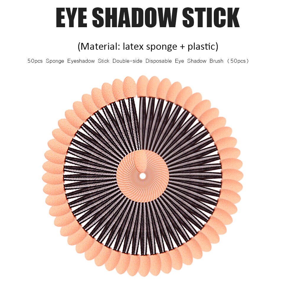 50pcs Pro Sponge Stick Eye Shadow Cosmetic Double-head Eyeshadow Brushes