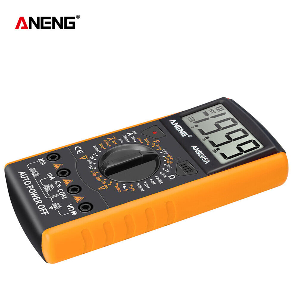 ANENG AN9205 LCD Digital Multimeter Voltmeter Resistance Tester (Yellow)