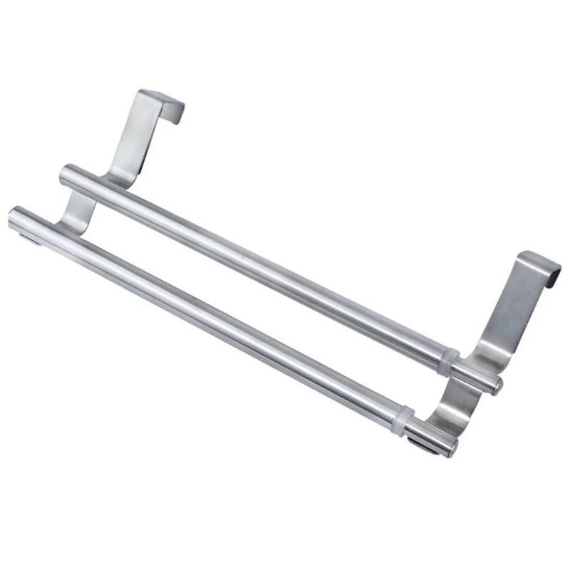 Wall Hanging Towel Bar Double-Layer Retractable Hanger Bathroom Accessories