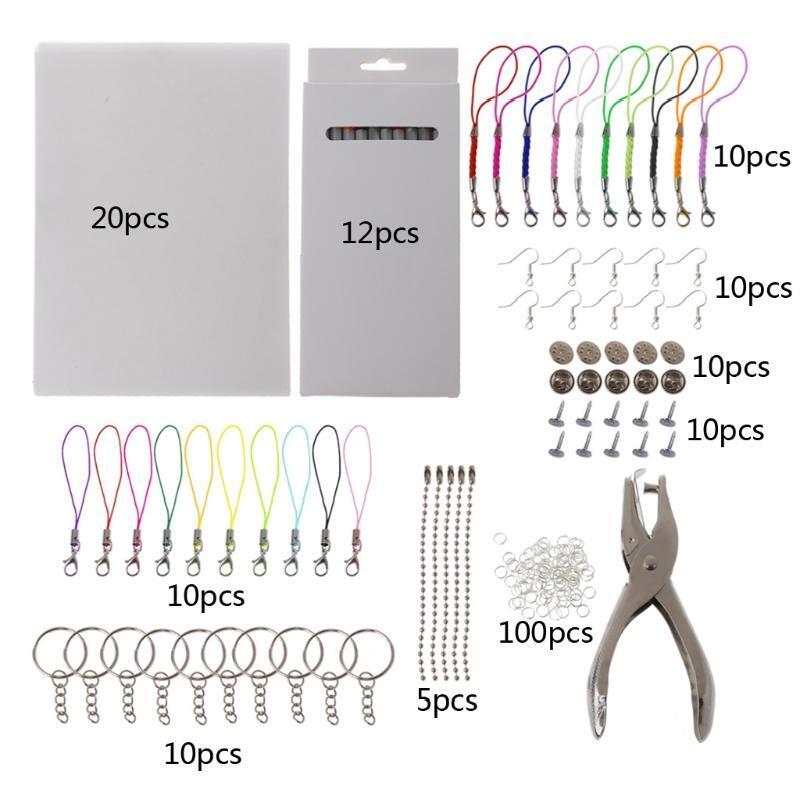 188Pcs Shrink Fun Paper Clear Shrink Film Heat Shrink Plastic Sheet Kit Crafts