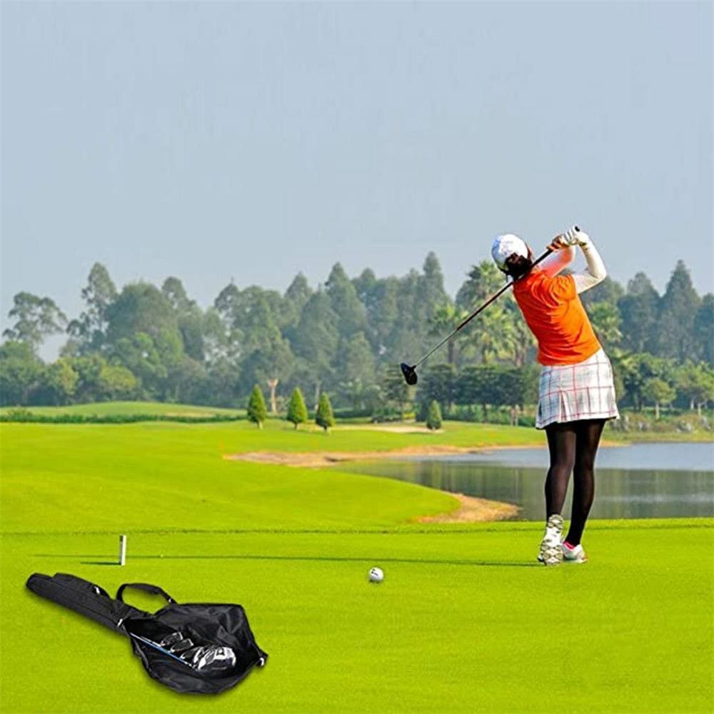 Foldable Portable Golf Club Bag Carry Shoulder Bags Training Pouch Folding Case