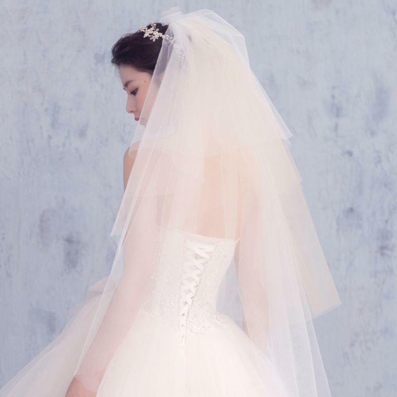 Tulle Wedding Dress Veils Fluffy White Multi Layer Bridal Hair Veil Comb Bride