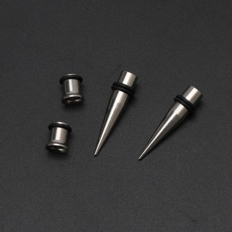 7mm Pair Stainless Steel Tapers &Tunnels Ear Stretching Kit Plugs Body Jewelry
