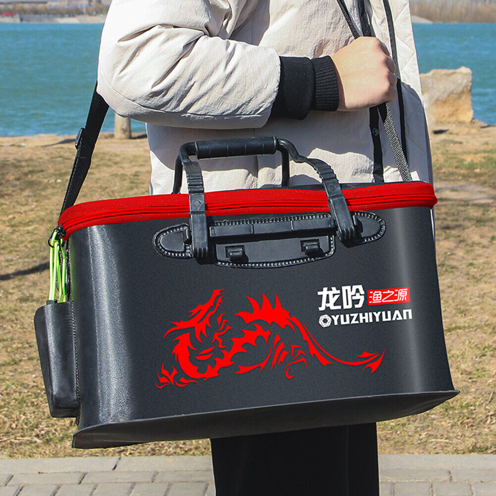 Portable Fishing Bucket Live Fish Box Camping Hike Water Container (40cm)