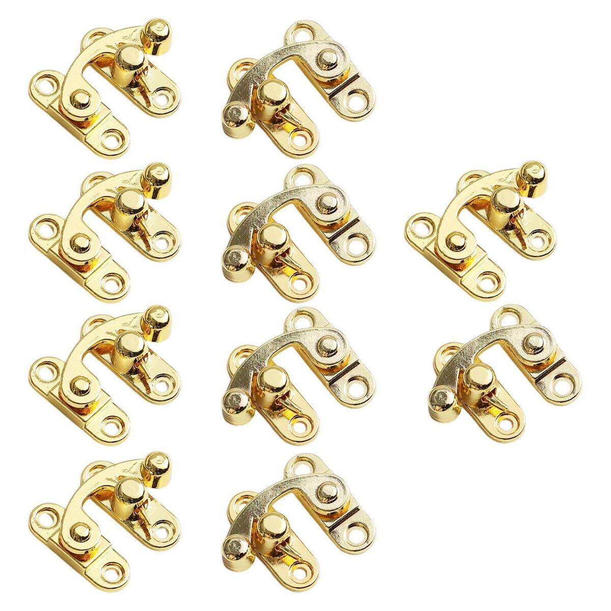 10 Pieces Mini Hasp Horn Lock Latch Buckle Clasp Latch Hardware for Suitcase
