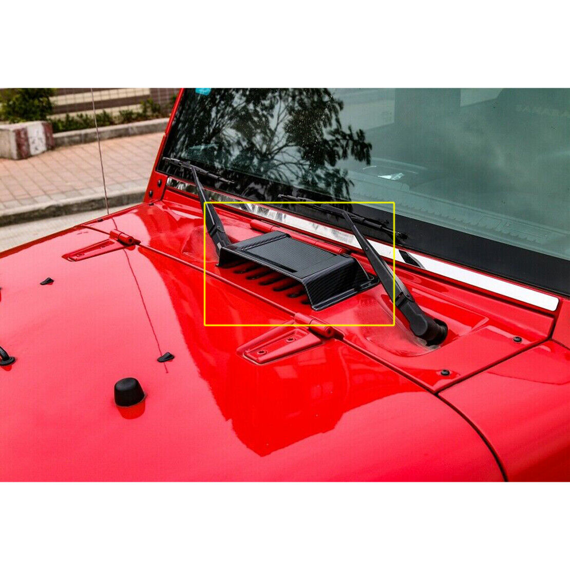CarbonFiber Style Hood Air Vent Scoop Cover Fit for Jeep Wrangler JK TJ 1997-17